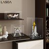 LASOA Acrylic Display Case for Collectibles, Alternative Glass Display Box with Black Base and Lid, Self-Assembly Clear Storage Showcase for Figurine Memorabilia (4x4x4inch;10x10x10cm)
