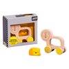 Petit Collage Lion and Baby Wooden Push Toy – Cute Wooden Rolling Toy Ideal for Ages 12 Months and Older – Active Toy Encourages Movement, Makes a Great Gift