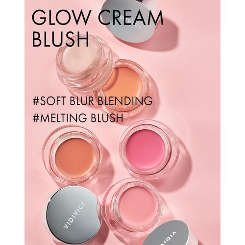VIDIVICI Millennial Glow Cream Blush 01 Gardenic Pink - Creamy Face Cheek Blusher for Smooth & Silky Skin - Soft Satin Finish with Natural Color - For Fair to Light Skin Tone, 0.21 oz.