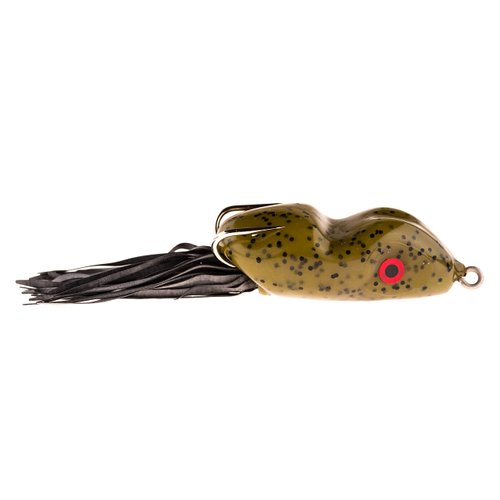 Scum Frog Original Topwater Bass Fishing Hollow Body Frog Lure with Weedless Hooks, Green Pumpkin