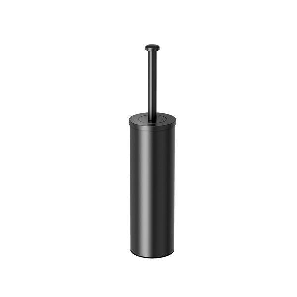 Gatco 1481MX Latitude II Round Toilet Brush and Holder, Matte Black