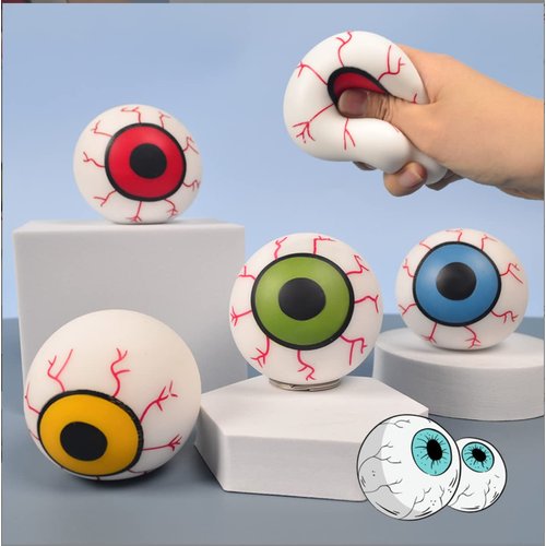 Dhjrefhhd 1PCS Soft Eyeballs Squeeze Toy Eye Squishy Ball Party Fidget Toy Halloween Stress Ball Toys Prize Birthday Gifts (Blue or Randomly Color)