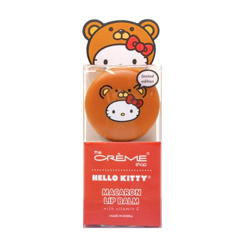 The Crème Shop x Sanrio Hello Kitty Macaron Lip Balm Korean Cute Scented Pocket Portable Soothing Advanced Must-Have on-the-go (Hello Kitty Red Velvet)