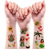 84 Styles Hawaiian Luau Temporary Tattoos Summer Hawaii Sunshine Beach Baby Boy Girl Themed Temporary Tattoos for Kids Teens Adult, Waterproof Tattoos Stickers Party Supplies Decoration