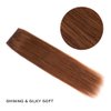 20" Clip in Hair Extensions Remy Human Hair for Women - Silky Straight Long Human Hair Clip on Extensions Medium Auburn 75grams 4pieces #30 Color