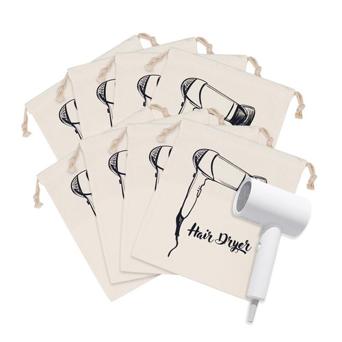 Hair Dryer Bags Bulk, Hairdryers Storage Drawstring Pouch, Blow Dryer Case Container Hairdryer and Styling Tools Accessories Bags for Hotel Home Bathroom Travel 13.7 x 11.8 in (White 8 PCS)
