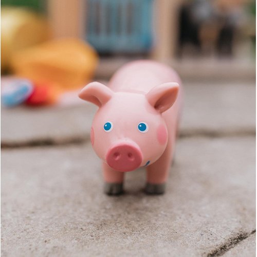 HABA Little Friends Pig - 3.5" Farm Animal Toy Figure