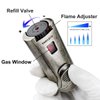 Cigar Cutter and Lighter Set Sharpening Blade Engraved Cigar Guillotine Lighter Torch with Stand Windproof Single Torch Butane Refillable Scorch Lighters