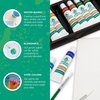 Acrylic Paint Set -12 Acrylic Paints, 6 Paint Brushes for Acrylic Painting, 3 Painting Canvas Panels - Premium Art Supplies for Adults Canvas Painting