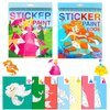 2PCS Crafts for Kids Ages 4-8 Sticker Paint Number Sticker Book Mermaid and Princess Stickers for Girls Birthday Halloween Christmas Party Favors Road Plane Travel Daycare Activity