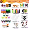 POPGIFTU Halloween Party Favors for Kids, 24 Pack (242PCS) Gloves Stuffed Toys Bulk, Non-Candy Halloween Treat Bags Fillers for Halloween Party Supplies Pinata Classroom Prizes