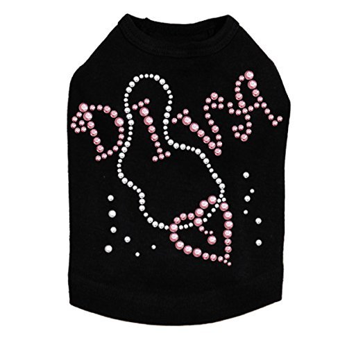 Diva with Necklace Dog Shirt L Black