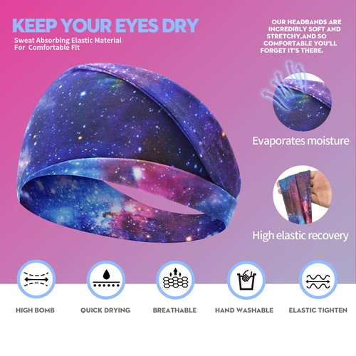 SHUCHNOYE Boho Headbands for Women Fashion Wide Headband Yoga Workout Head Bands Hair Accessories Band 8 Pack