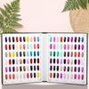 vnjaoi 120 Nail Color Chart Display Book, Plastic Nail Swatches Nail Gel Color Card with 240PCS Natural Colours Replacement Nails Nail Art for Nail Salons, DIY Nail Art at Home (Black)