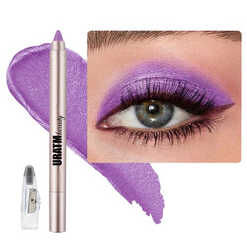 Violet Eyeshadow Stick, Blendable Creamy Eyeshadow Eye Brightener Stick, Waterproof Eyeshadow Pencil Long Lasting Crayon, Smooth Shimmer Eye Shadow Highlighter Eye Liner Makeup.#B06 violet shimmer