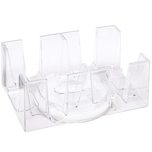Brybelly Elite Rotating Card Deck Tray | Standard Sized Playing Cards | Rotates in Any Direction | Clear | 6 Deck Tray
