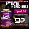 Hair Growth Vitamins for Women | Biotin 10,000mcg, Collagen, Patented OptiMSM®, goMCT®, Saw Palmetto | Naturally Regrow Stronger & Healthier Hair, Skin and Nails | Stops Hair Loss | 60 Day Supply