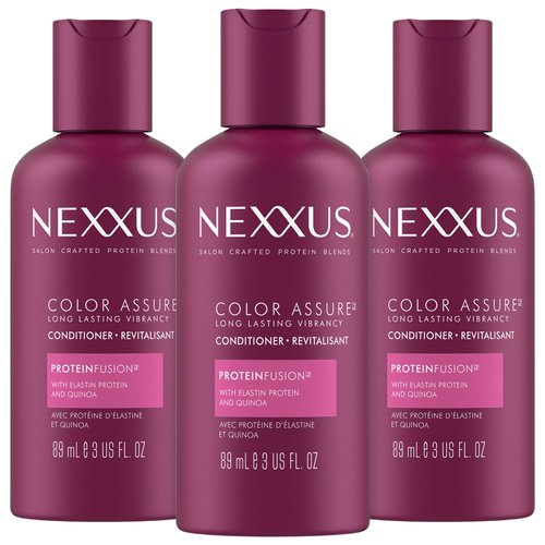 Nexxus Conditioner, Color Assure, Travel-Size 3-Pack – Replenishes and Extends Hair Color Vibranc...