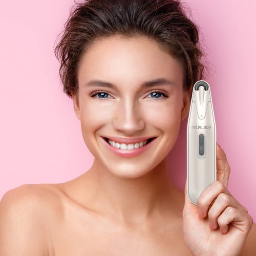 Epilady Esthetic Compact Facial Epilator | for Women Hair Removal Remover Face w/ Cleaning Brush, Case Peach Fuzz