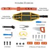 Hey!Play! Kids Tool Belt Set - Children’s Handyman Kit with 2 Belts, Saw, Hammer, Screwdriver, Wrench, Pliers, Safety Goggles, 20 Pcs