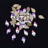 Tisslan 100pcs Flame Shape Design 2 Sizes Flatback Glass Crystal Ab Rhinestones for 3D Nail Art Craft Mix Decoration Stone Gems(50pcs Each Size)