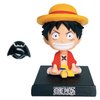 ITUBLE One Piece Bobbleheads Anime Luffy Figure Bobblehead Action Figures Car Dashboard Decorations Accessories Interior Birthday Cake Toppers Phone Holder for Women Men Boys Girls
