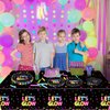 Glow in The Dark Party Supplies - Include Glow in The Dark Plates, Napkins and Fluorescent Tablecloths for Glow Party Supplies Black Light Neon Party Decorations, Serve 20
