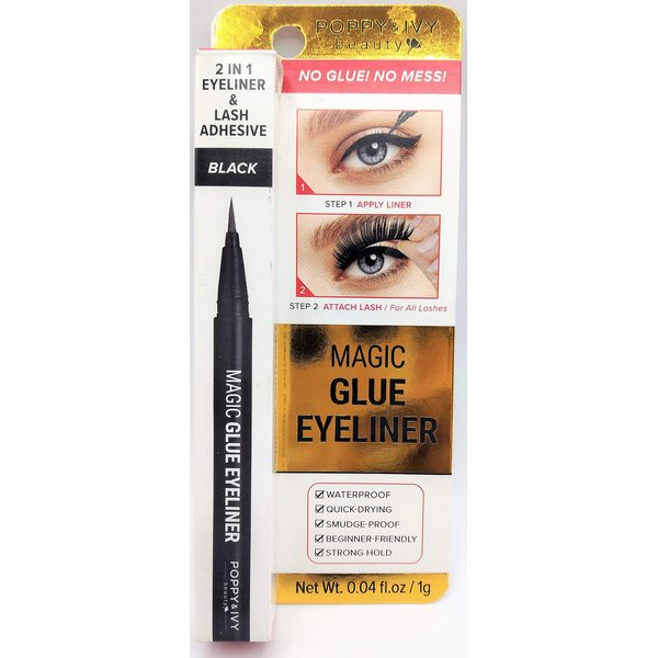 Absolute New York Poppy & Ivy 2 IN 1 Magic Eyeliner & Lash Adhesive, 0.04 fl.oz /1g (BLACK)