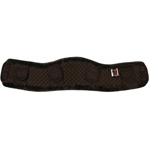 ECP Equine Comfort Products Faux Shearling Contoured Girth Protection Cover | Helps Prevent Gall Sores Chafes - Brown
