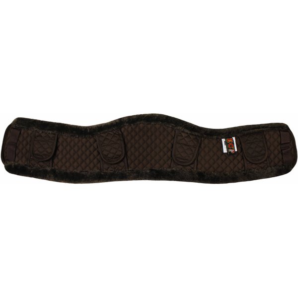 ECP Equine Comfort Products Faux Shearling Contoured Girth Protection Cover | Helps Prevent Gall Sores Chafes - Brown