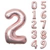 40 inch Big Size Number 2 Foil Helium Balloons Birthday Party Celebration Decoration, Digital Decorations Supplies, Wedding Anniversary Inch Decoration Kids(Rose Gold,Number 2)