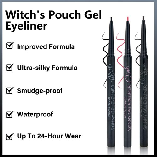 Witch's Pouch Gel Eyeliner Pencil Waterproof Smudge Proof, Long-Lasting Eye Liner Pencils, High-Intensity Colored Waterproof Eyeliner Pencil, Ultra-Smooth Korean Eye Pencil Eye Makeup (07 Yellow)