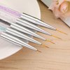Gel Polish Nail Art Brushes Set-5 Pcs Dual-ended Nail Paint Brushes for Nail Art with Fine Liner Brushes and Dotting Pen (5,7,9,11,13 mm)