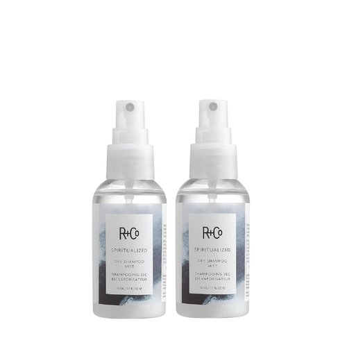 R+Co Spiritualized Dry Shampoo Mist Travel Size | Post-Workout Non-Aerosol Formula | Removes Build Up + Soothes Scalp + Extends Wash | TSA Approved | Vegan + Cruelty-Free | Set of 2