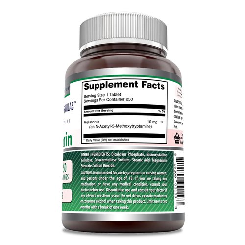 Amazing Formulas Melatonin Supplement | 10 Mg Per Serving | 250 Tablets | Non GMO | Gluten Free | Made in USA