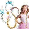 ANOHUYHO 2Pcs Princess Dress up Wigs,Long Braided Wigs Princess Hairpiece Rapunzel Wig,Hair Headband for Girls Cosplay Hairpiece Costume Decor Accessories(Wigs for girls-A)