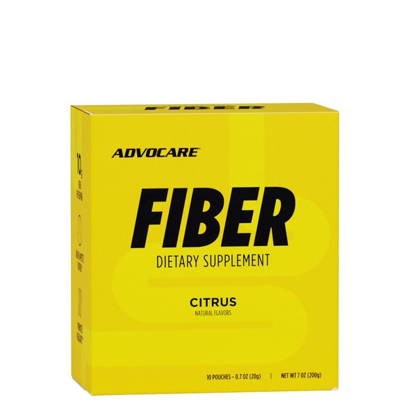 AdvoCare Fiber Dietary Supplement - Fiber Powder Supplement with Soluble & Insoluble Fiber - Fiber Supplement Drink Mix - High Fiber Drink Mix Powder - Fiber for Men & Women - Citrus - 10 Pouches