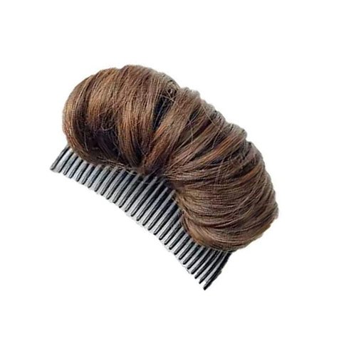 1Pcs Invisible False Hair Clip Base Bump Fluffy Hair Pad Insert Tool for Increased Volume and Styling Accessories for Women Girls (Light Brown)
