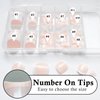 AddFavor 120pcs Nude Press on Toenails, French Press ons Toe Nails Short Square Full Cover Glossy Acrylic False Toes Nail Tips for Women Girls Foot Manicure