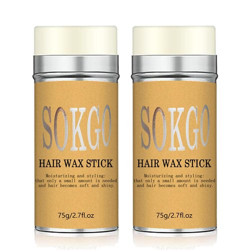 Wax Stick for Hair, Hair Wax Stick, Wax Stick for Hair Slick Stick, Styling Wax for Smooth Wigs, Hair Wax Stick for Flyaway Frizz Hair, Wigs, Non-Greasy Slick Stick for Hair Edge Control (2PCS)