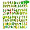 Funny Pickle Temporary Tattoos Stickers Themed Birthday Party Decorations Supplies Favors Decor 96PCS Cool Green Pickles Cucumber Fruits Tattoo Gifts For Kids Adults Boys Girls School Prizes Carnival
