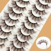 Brown Eyelashes Natural Look Dark Brown False Lashes Wispy Faux Mink Lashes Fluffy Fake Lashes 3D Strip Evelashes Pack 10 Pairs(MQ607)