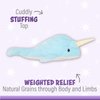 Warm Pals - Nori The Narwhal - 1.5lbs - Cozy Microwavable Lavender Scented Plush Toys - Heated Stuffed Animal - Heatable Coolable Bedtime Comfort Plushie