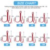 Treble Fishing Hooks,Super Sharp Solid Triple Barbed Fish Hook Strong Wide Gap High Carbon Steel Barbed Hook for Fishing Lures Baits Freshwater Saltwater (Red 14# 125pcs)