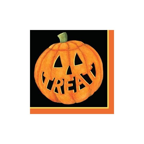 Creative Converting Pumpkin Smiles Halloween Beverage Napkins 18 Per Pack