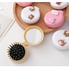 Purple Travel Hair Brush, Pocket Comb with Mini Mirror, Round Folding Pocket Hair Brush Cartoon Shell Folding Hair Brushes for Girls Women, Hair Brushes, Styling Tools and Appliances (2H983)