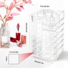FODIENS Acrylic Lipstick Tower Holder, 360 Degree Rotating Makeup Cosmetic Lipsticks Organizer with 53 Slots, Spinning Lipgloss Storage Display Stand Holder