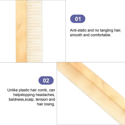 Healifty Buffalo Horn Fine Tooth Comb Handmade Anti Static Natural Sheep Horn Comb Detangling Massage Comb Hair Styling Grooming Comb for Women Men Light Yellow