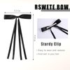 RSWETE 4PCS Hair Bows Hair Clip, Black Beige Hair Ribbon Hair Bows with Long Tail Cute Bow Hair Accessories Hair Barrettes for Women Girls Kids