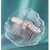 Andelaisi Boho Crystal Pearl Hair Comb Gold Rhinestone Wedding Hair Comb Barrettes Vintage Crystal Cz Hair Comb Headpiece Bling Cz Butterfly Comb Clip Headwear Pearl Wedding Hair Accessories(Style A)